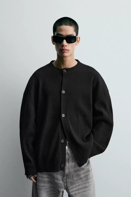 Za2025 Autumn New Arrival Men's Clothing Textured Slim Fit Straight Round Neck Long Sleeve Cardigan 4938312 800 Za2025 Autumn New Arrival Men's Clothing Textured Slim Fit Straight Round Neck Long Sleeve Cardigan 4938312 800