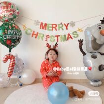 Merry Christmas letters gold powder color pull flag Merry Christmas New Year gift party decorations