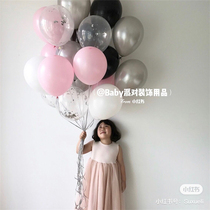Light piece balloon transparent latex balloon empty helium balloon birthday balloon beam outdoor layout party decoration festival props