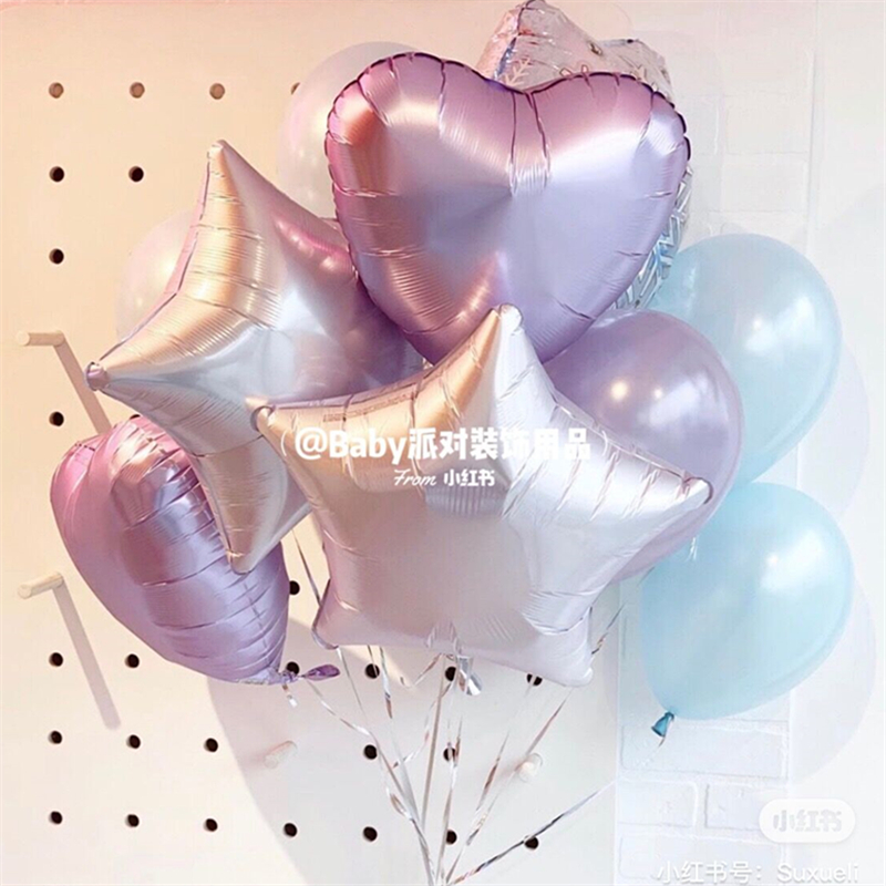 18 inch fog metal coronary balloon Pentagon love circular party propose white arrangement of aluminum film