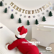 Merry Christmas Stereo Mini Small Christmas Tree Paper String Christmas Ornaments Party Arrangements