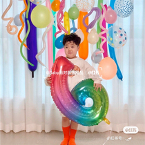 Symphony cartoon balloon annual meeting celebration decoration Party birthday decoration floating helium jelly color aluminum film big number