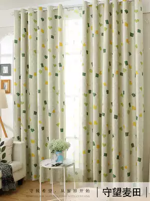 Simple modern shading household curtains Bedroom floor-to-ceiling windows Living room Balcony bay windows Finished fabric pastoral wind decorative curtains