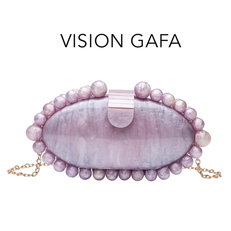 Cross-Border Hot-Selling Acrylic Evening Bag Candy-Colored Shell Bag Fashionable Women's Clutch Party Hard Case Bag with Chain