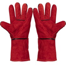 Long-style electric welding glove full cow leather high temperature resistant thickened abrasion-proof and burn-proof and burn welding work mechanical insulation