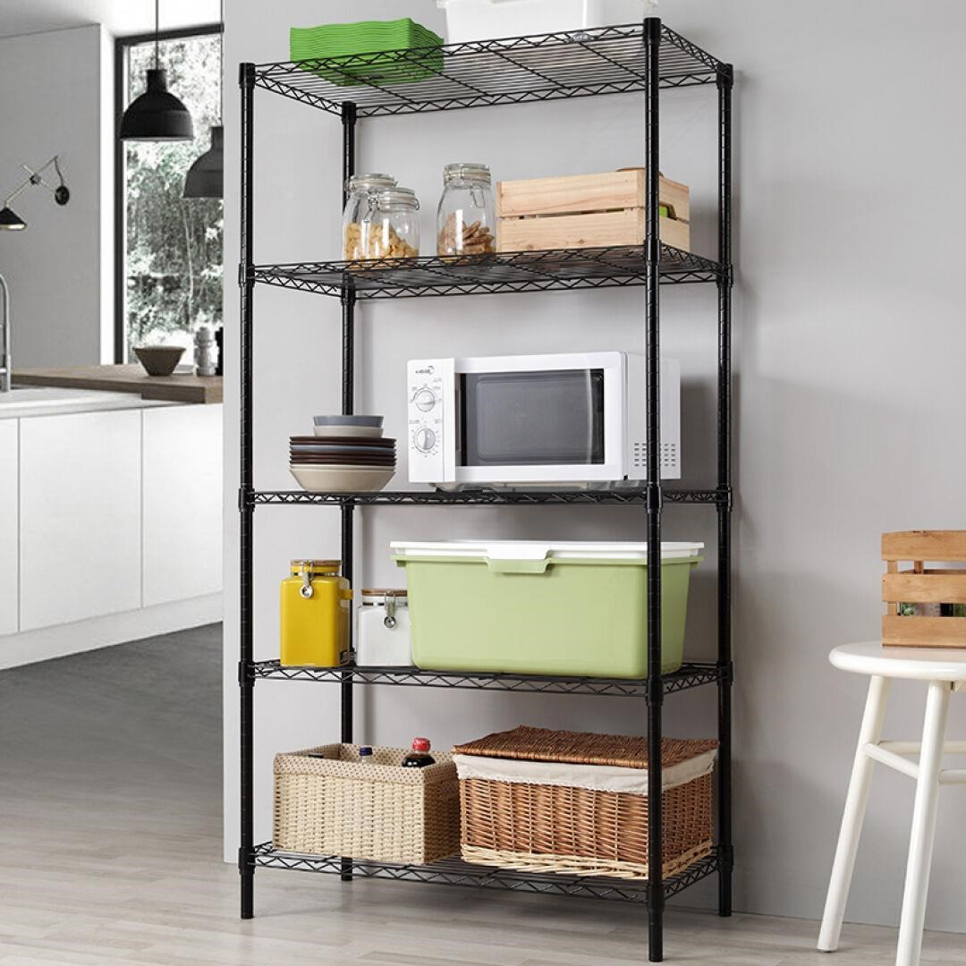 Buy Metal kitchen rack floor multi-layer storage rack microwave oven ...