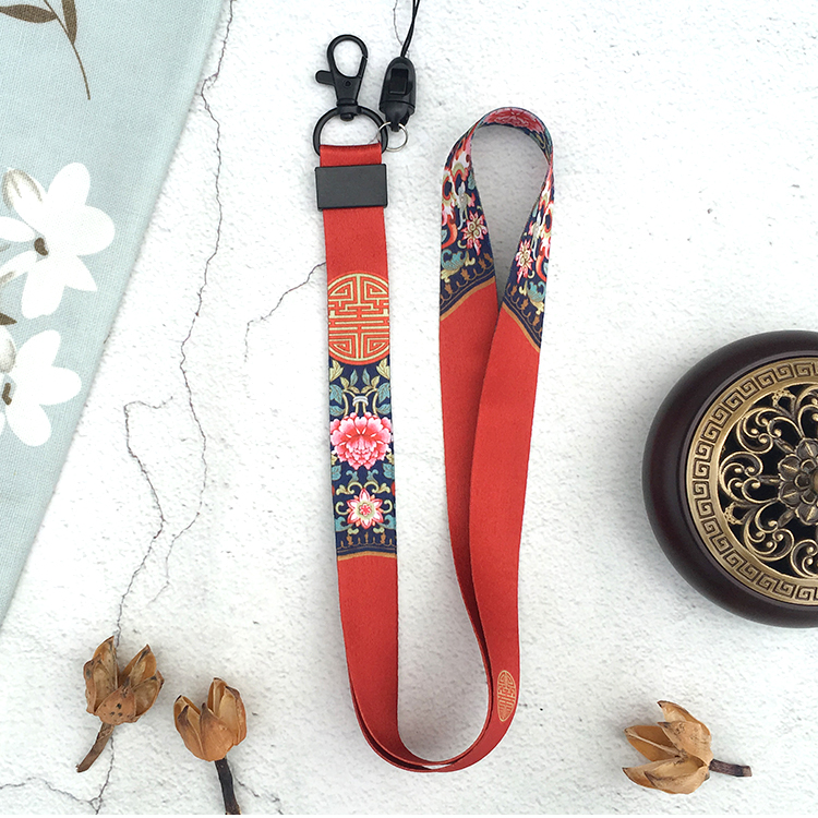 Trung Quốc phong cách cung điện Hanfu dây buộc điện thoại rộng đoạn dài treo cổ nữ trang trí chống mất dây chuyền mặt dây chuyền thẻ ngực phong cách cổ xưa - Phụ kiện điện thoại di động giá treo điện thoại