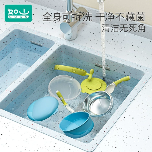 Детская обеденная тарелка, увлажняющий термос для младенца, посуда для кормления, комплект, защита при падении, защита от ожогов