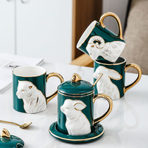 Creative couple Cup wedding gift birthday gift gift to best friend lover gift box practical mug with lid spoon