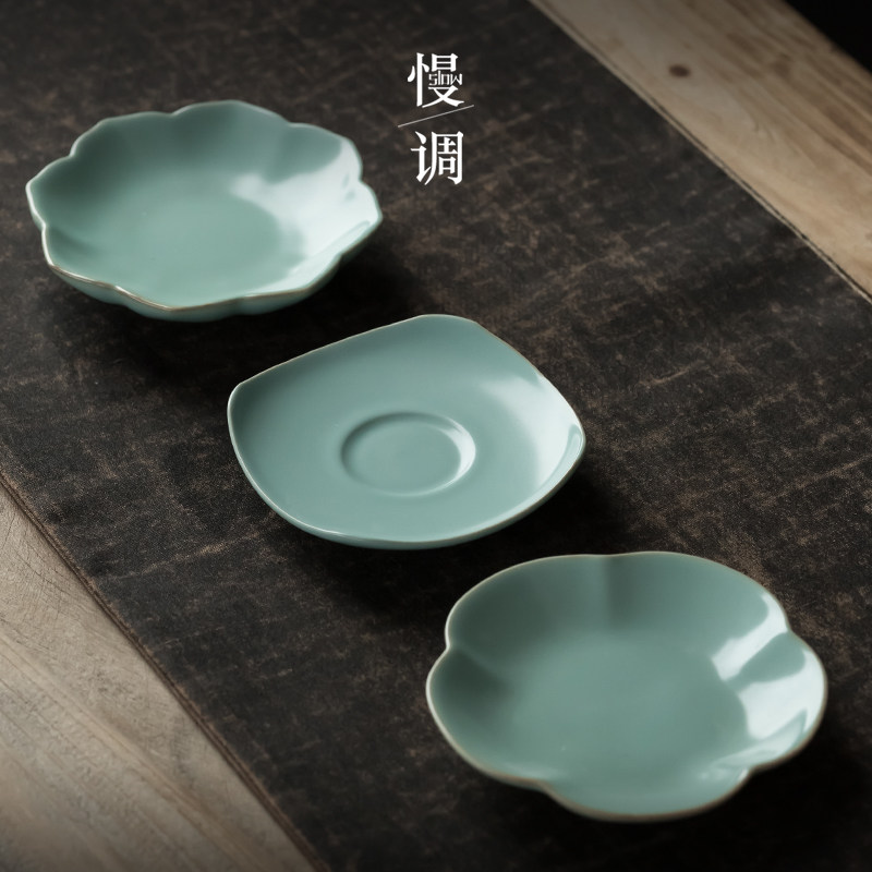 Slow Tune Single Cup Cushion Ceramic Heat Insulation Creative Day Style Ru Kilo Tea Dei Teacup Tea Cup Accessories for Home Tea Road spare parts