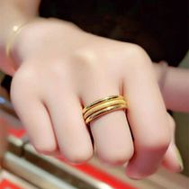 3D Hard Gold Gold Fashion Brief Aperture Frosted Ring Finger Ring 999 foot gold Sansheng III Ring New Girl