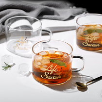 Net red water cup ins cup female Nordic fresh and cute mug Sen household large transparent small glass