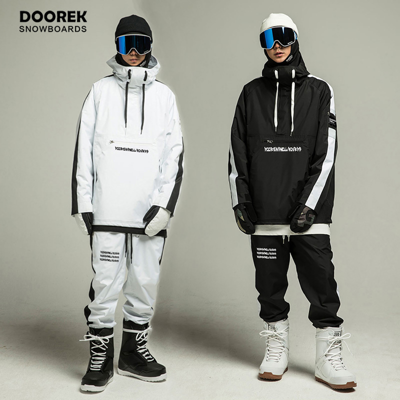 DOOREK new ski suit men's and women's suits waterproof and windproof loose plus velvet warm veneer double board South Korea