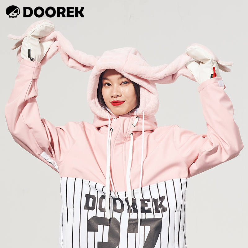 Mushroom head DOOREK ski safety helmet sleeve warm windproof and face protection neck single double board ski equipped with helmet