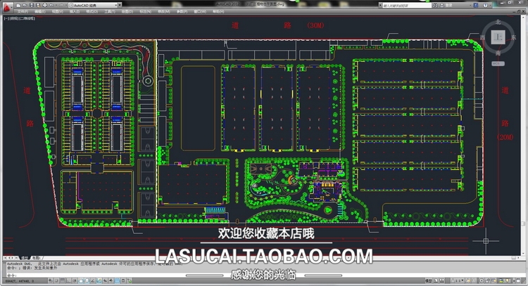 T1229厂房工业园区规划CAD总图厂区办公楼广场建筑景观绿化...-12