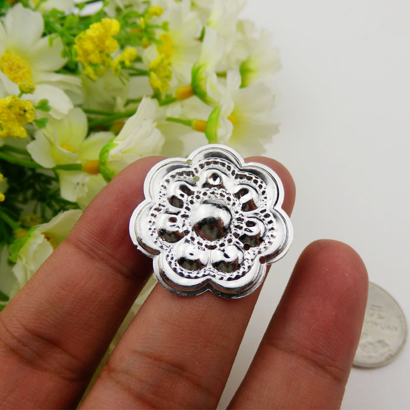 Special offer ethnic minority accessories Miao women's silver hat dance stage performance fake silver ornaments seven petals small round flower