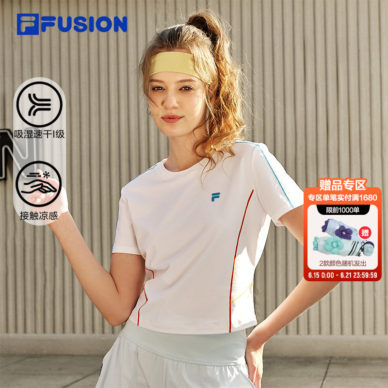 Fila Fusion Trendy Brand Short-Sleeved T-Shirt for Women 26 Summer New Quick-Drying Cool-Feeling Slim-Fit Short Top