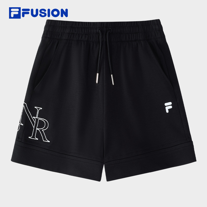 Fila Fusion Trendy Brand Knitted Pocket Shorts for Women, Summer Women's Pants, Three-Quarter Pants, Shorts