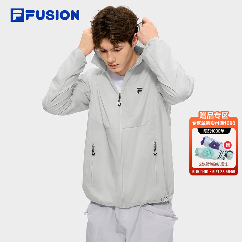 Fila Fusion Trendy Brand Couple's Sun Protection Clothing 26 Summer New Fashion Casual Hooded Sun Protection Jacket