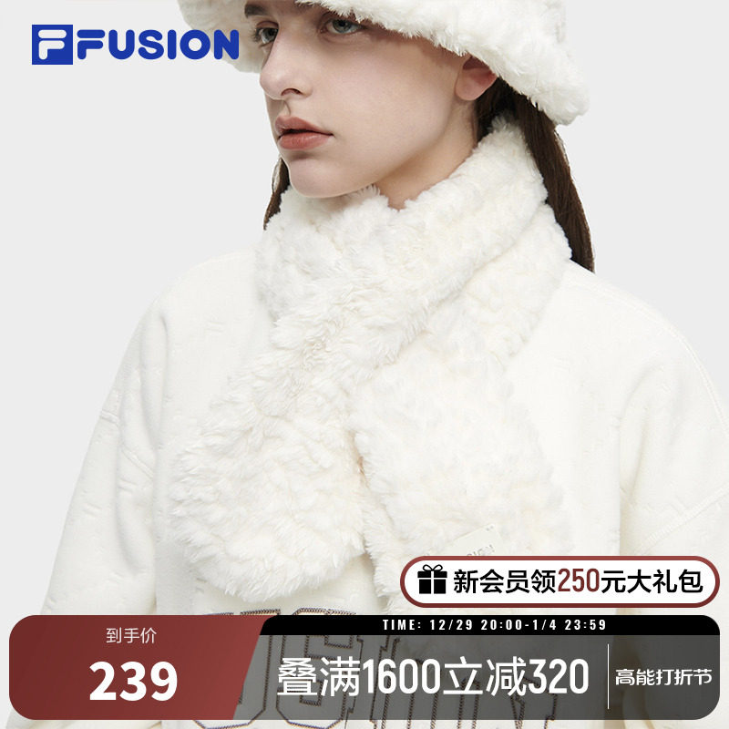 FILA FUSION Fairtide Card Women Casual 100 lap scarves 2023 Winter warm and warm imitation mink around the neck-Taobao