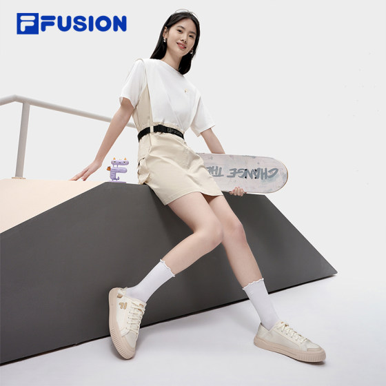 FILA trendy slip-on canvas shoes, summer shoes, white women's shoes, sports men's shoes, casual flat shoes