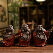 Ink-dyed incense Lucky Maitreya Buddha ornaments Home decoration Living room Classical Chinese style Zen creative character decoration