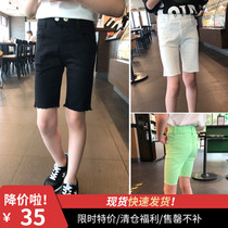 Girls  casual pants 2020 summer new medium and large childrens elastic cycling shorts childrens foreign style all-match five-point pants