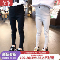 Girls  small feet pants spring and autumn new childrens fashion long pants childrens Western style elastic spring magic pants pencil pants