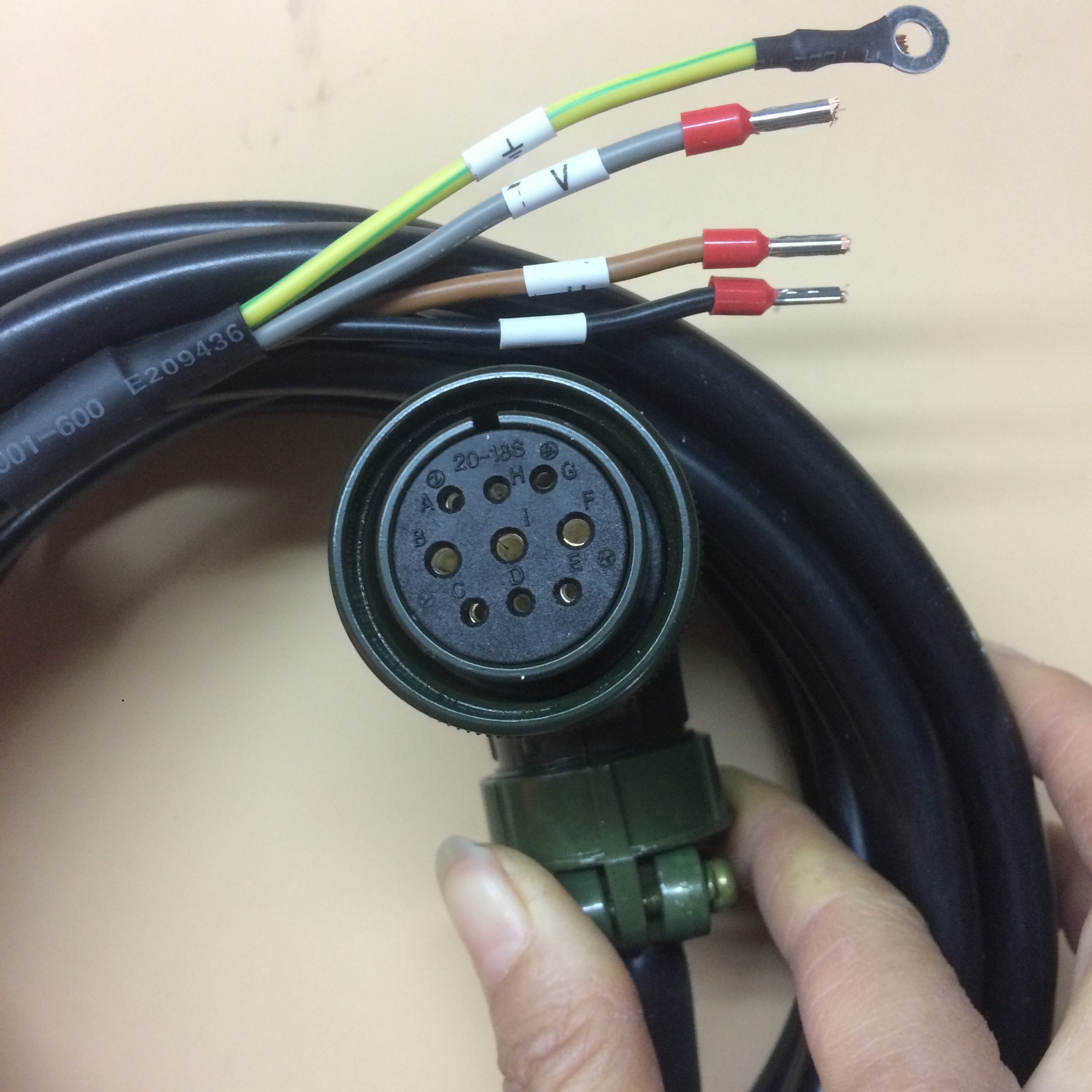 Bench Tedda B2 A2 AB servo motor power wire connector power cord Air plug MS3108A20-18S