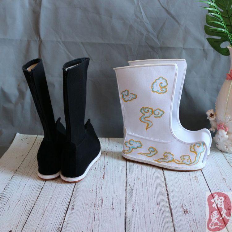 Trang phục ủng trong trang phục cổ xưa Giày nam cổ xưa Giày võ thuật ngàn lớp ủng ủng thể hiện giày Hanfu vẽ tay - Giày ống giầy lv
