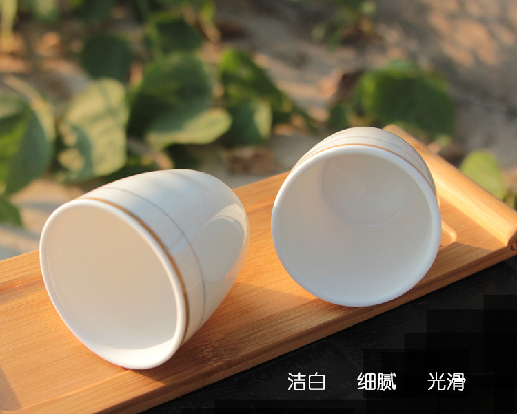 Ten ceramic hotel hotel tableware ultimately responds wine glass cup three two small blue and white pure white household up phnom penh