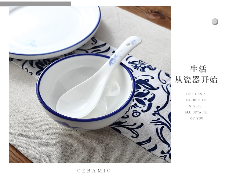 Hotel Hotel ceramic tableware to four Chinese high - end restaurant chain custom LOGO printing tableware suit