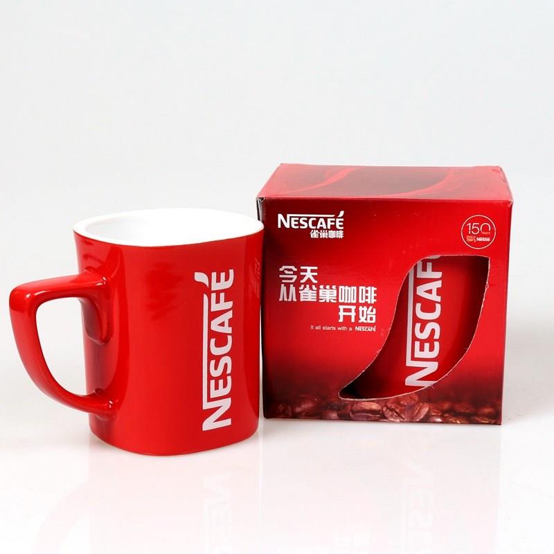 Glass ceramic spoon package mark the new coffee cup classic contracted new boxed cup nestle, a little red