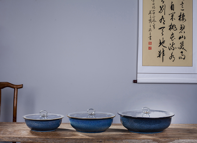 Jingdezhen ceramics and household tuba basin that wash a face with cover porcelain basin to thicken deepen xiancai basins pickled fish soup bowl