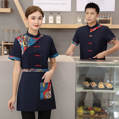 Модный летний лонгслив для работы, китайский стиль, короткий рукав, делается под заказ