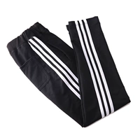 Черные тонкие спортивные штаны с тремя полосками (MSHJ519)