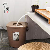 Ching Ming tea barrel tea barrel tea slag barrel with lid waste bucket tea bucket tea bucket kung fu drain bucket