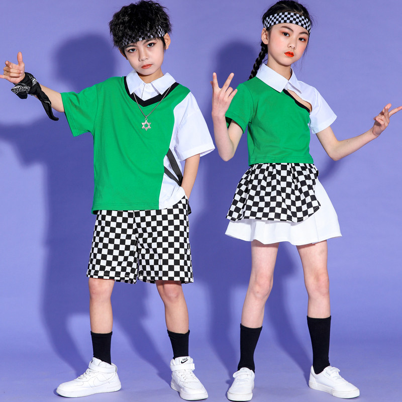 Children's Street Dance Tide Suits for Primary School Games Opening Ceremony Costume Men Girls 61 cheerleading show costumes