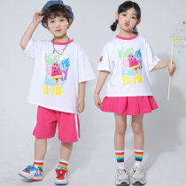 61 Childrens Day Performance Costume Elementary School Childrens Games Team Uniforms Cheerleading for Kindergarten Dopamine