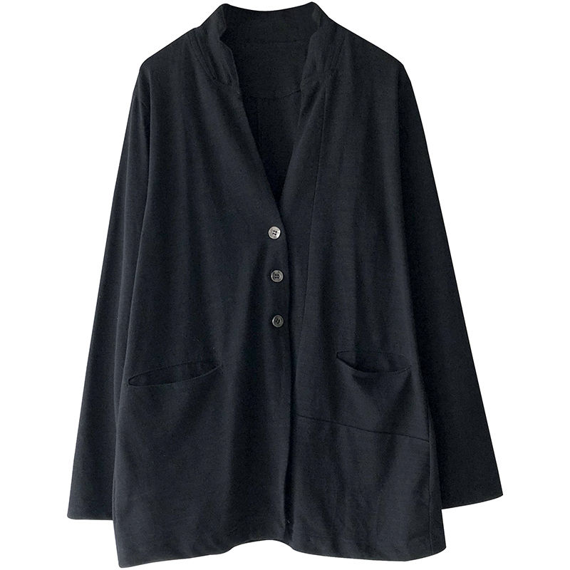 phụ nữ da đen phù hợp với áo khoác của 2019 mùa thu mới rời Hàn Quốc phiên bản của bộ đồ giản dị vừa chiều dài áo khoác hàng đầu
