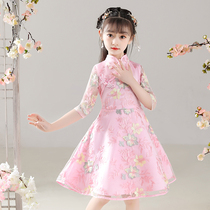 Hanfu girl cheongsam thin style Foreign Princess children little girl Chinese dress summer Chinese style cheongsam dress