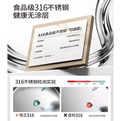 Утолщенная пищевая кастрюля из нержавеющей стали 316, кастрюля для супа, краевая плита, индукционная плита, специальная универсальная кастрюля, чистая