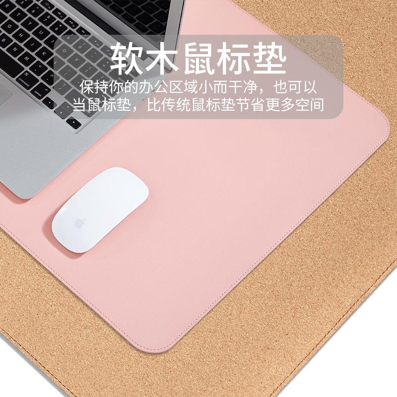 Spot Cork Bifacial Sliding Mouse Pad Oversized Environmental PU Leather Desk Mat Laptop Desk Mat Waterproof