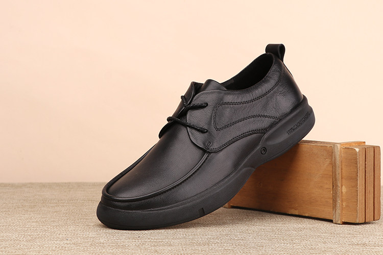 男鞋加宽脚肥大码45 46 47 48 圆头真皮系带透气软底黑色休闲皮鞋详情13
