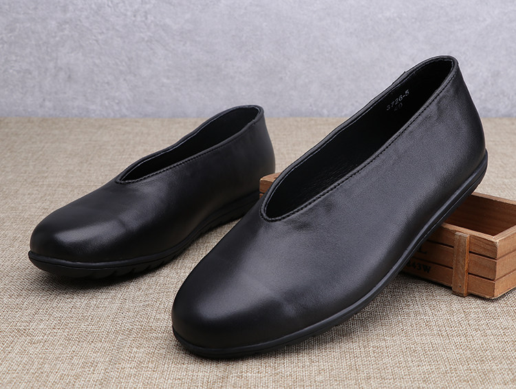 老北京布鞋男真皮圆口皮鞋软底爸爸鞋一脚蹬老人鞋牛皮老头鞋夏季详情2