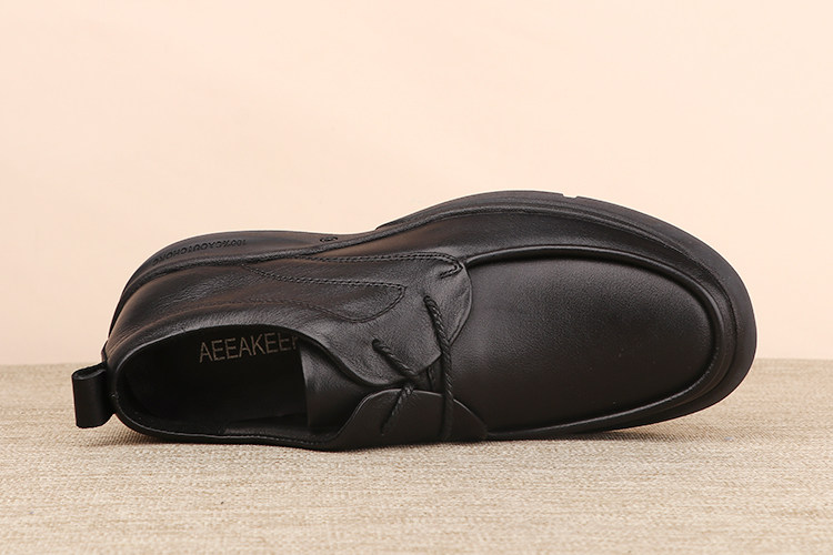 男鞋加宽脚肥大码45 46 47 48 圆头真皮系带透气软底黑色休闲皮鞋详情16
