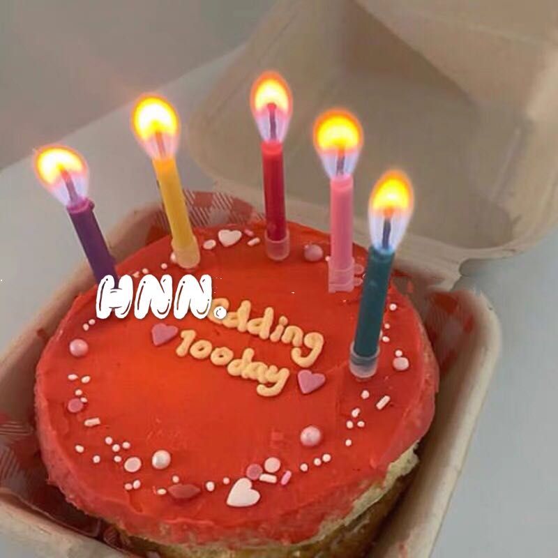 Grandma Hu ins Korean color-changing luminous candle colorful flame candle birthday party cake creative confession props