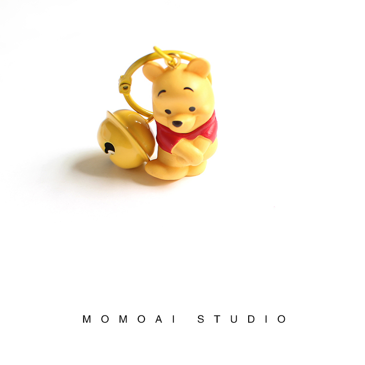 Winnie the Pooh Finger Ring Keychain Toy Story Strawberry Bear Silicone Keychain Bag Pendant