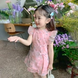 Летний комплект, детская летняя одежда, юбка, ханьфу