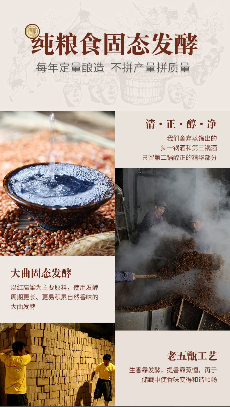京都 纯粮黑坛二锅头 清香型 43度 500ml*2瓶 礼盒装 图6
